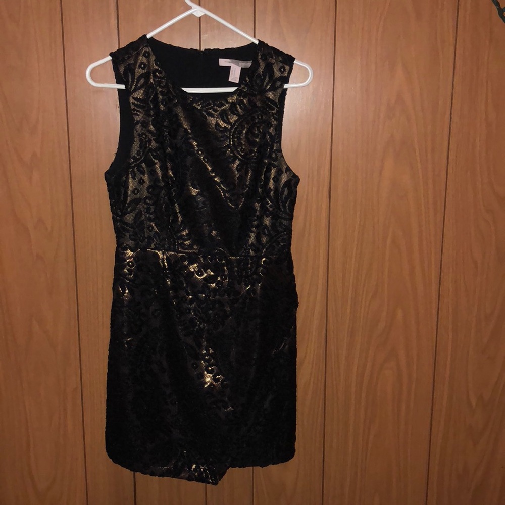 black and gold lace dress